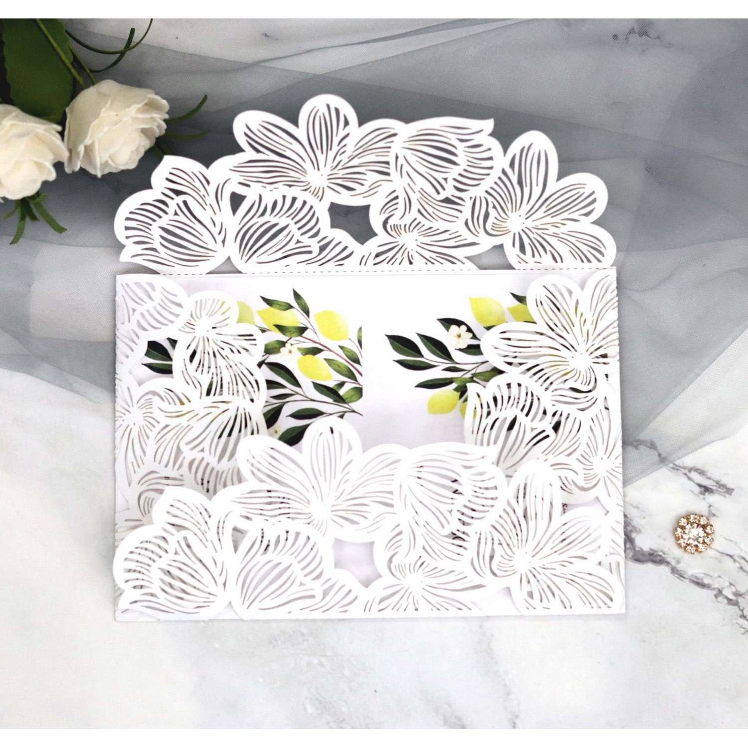 Pocket Invitation Wedding Card Design Laser Cut Business Invitation Wholesale